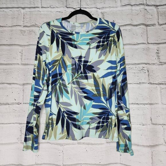 Hang Ten UV Protection Tropical Long Sleeve Rashguard Multicolor Size Large - Picture 1 of 12